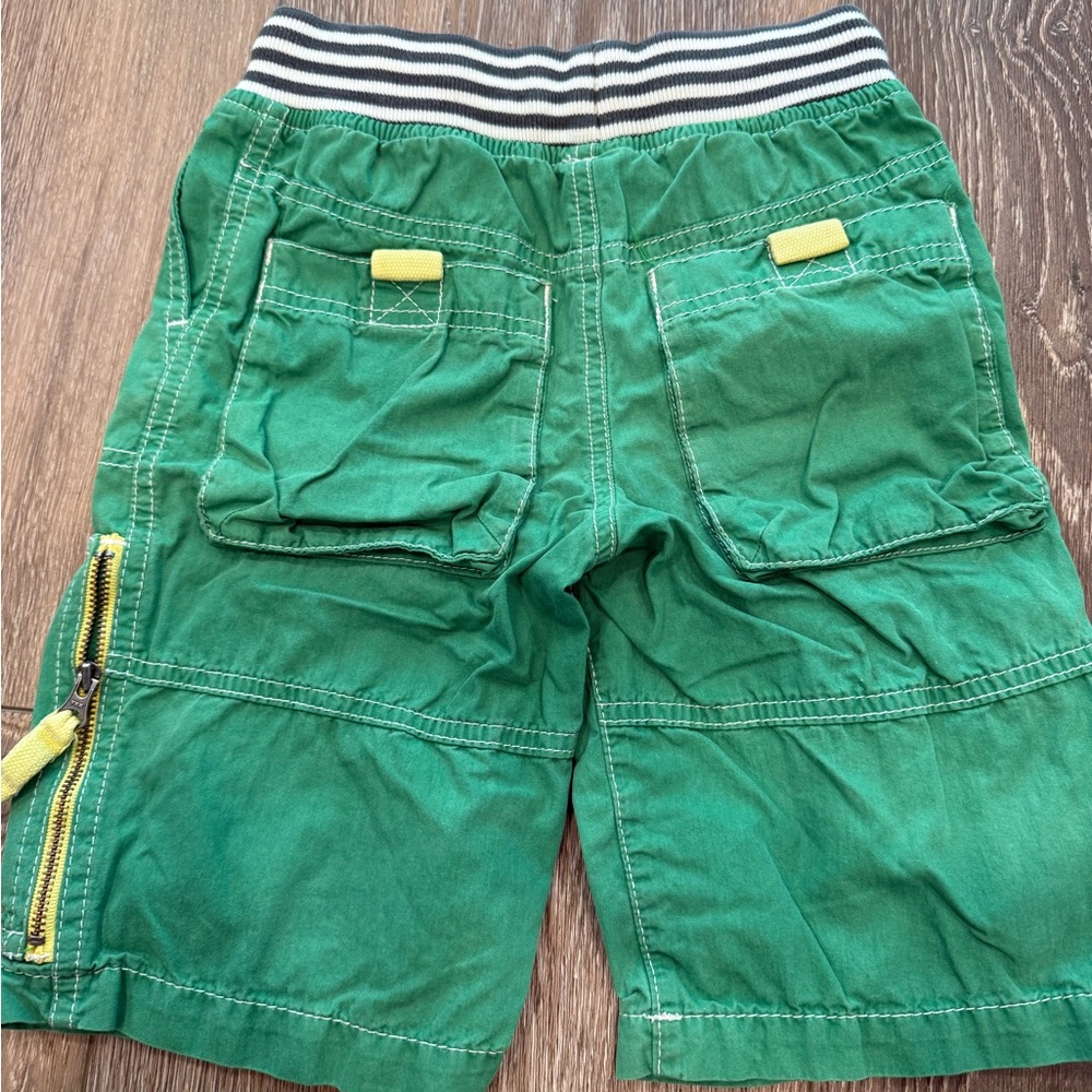Mini Boden Green Cargo Shorts with tie functional Waistband Sz 4 - Picture 3 of 3
